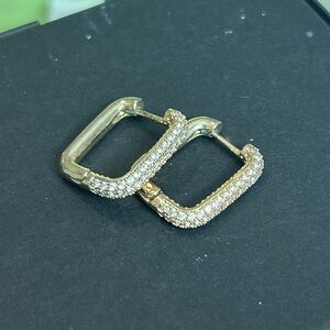 Madewell Gold and Silver Square Hoop Earrings